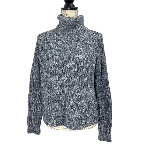 Abercrombie & Fitch Gray Marled Knit Chunky Turtleneck Sweater Size Medium - Picture 1 of 11